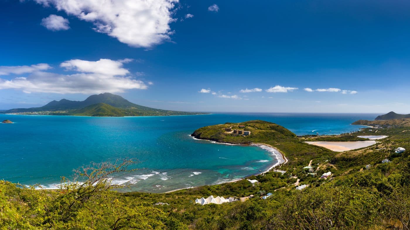 Aerial view from St. Kitts and Nevis