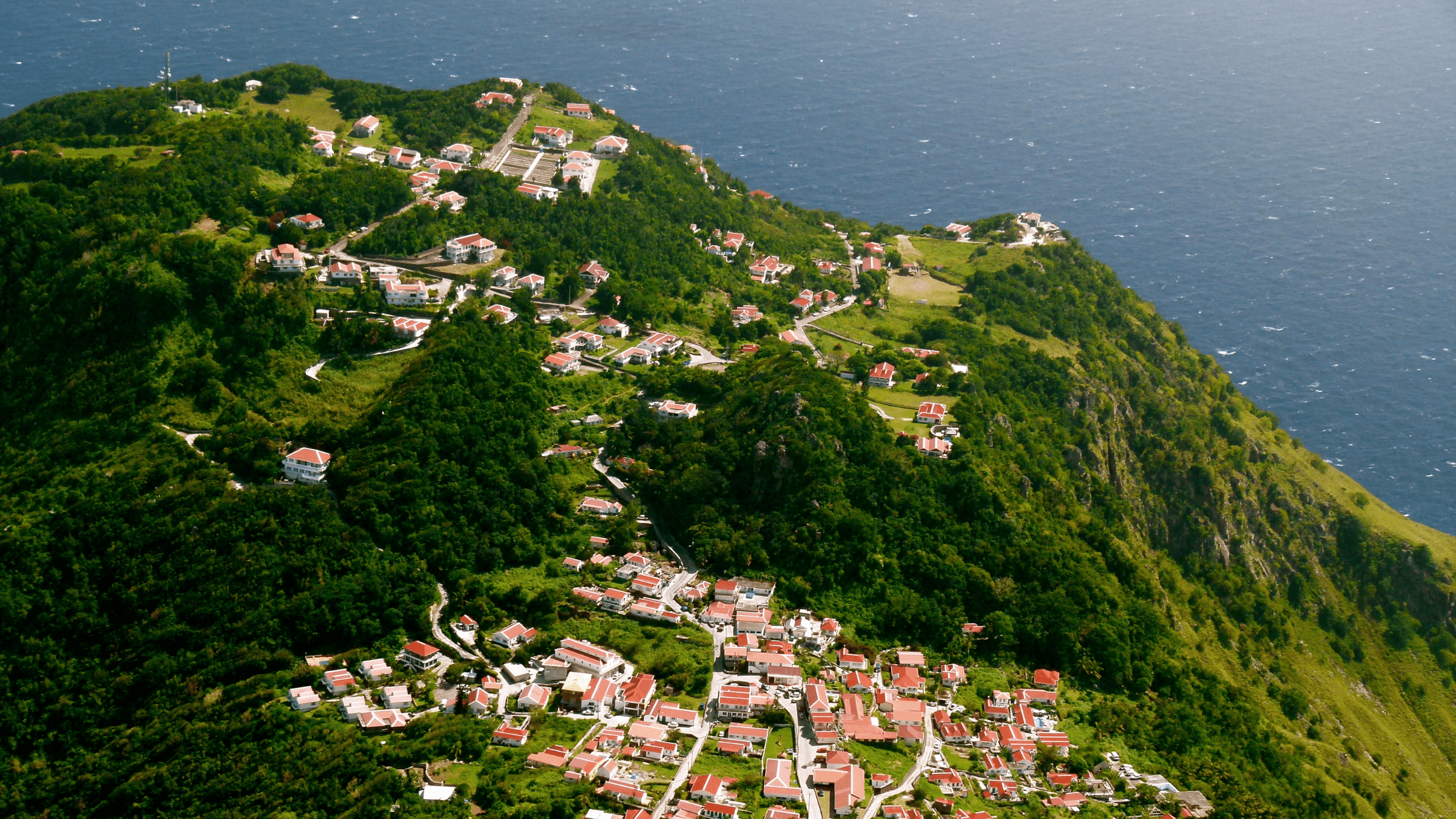 Aerial view of Saba