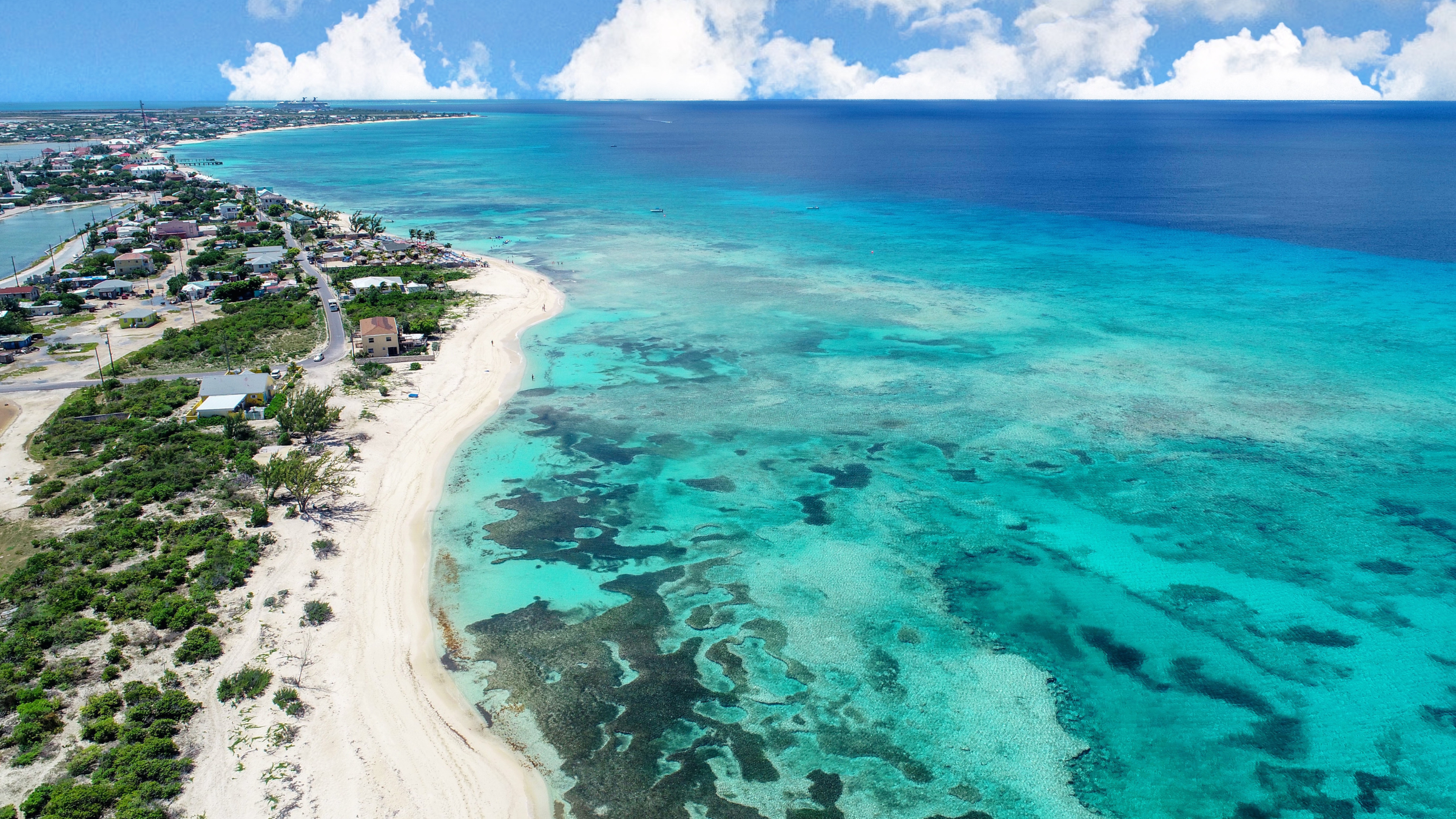 Aerial View of Grank Turk, Turks and Caicos Islands