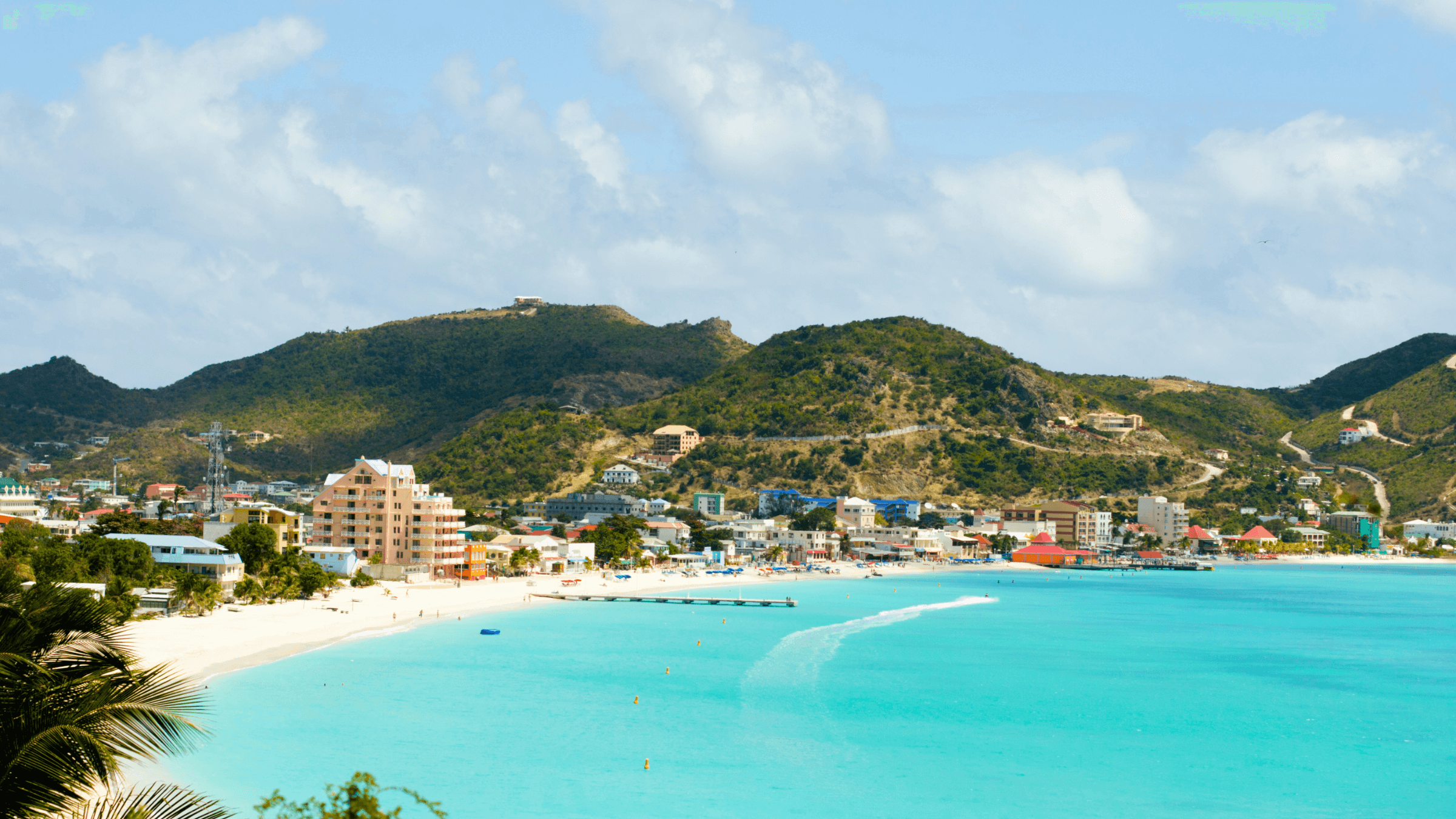 White sand beach in Sint Maarten